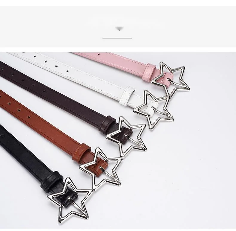 Women’s Star Buckle Belt – Versatile Pentagram Design For Jeans_voghion.com