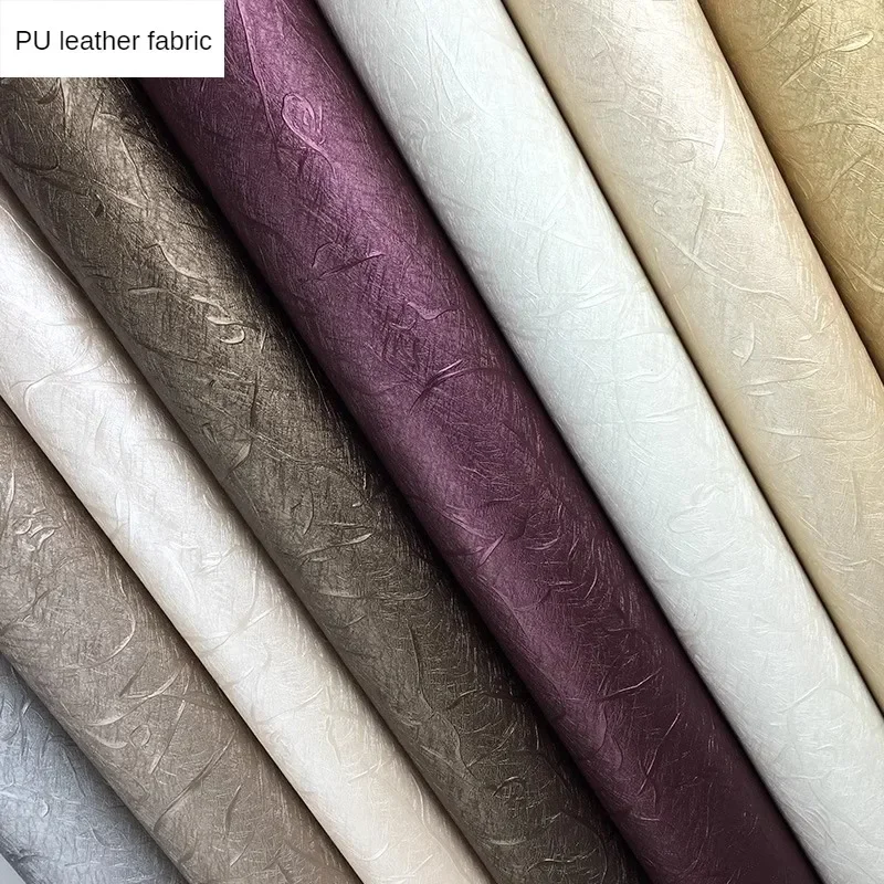 Plain PU Faux Leather Fabric Sofacovers By The Meter for Upholstery Bags Sewing Luxury Fashion Pattern Cloth Soft Pink Thickened