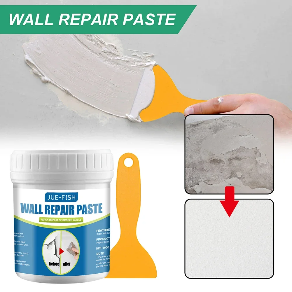 Ceramic Repair Agent 100g Multipurpose Strong Adhesion Professional Adhesive Repair Agent with Scraper for Bathroom Wall Floor
