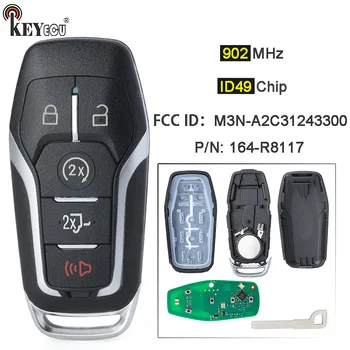 Keyforkess 902MHz ID49 Chip M3N-A2C31243300 164-R8117 Smart Remote Key Fob 5 Bottoni per per Ford F150 F250 F350 F450 F550 2015-2017