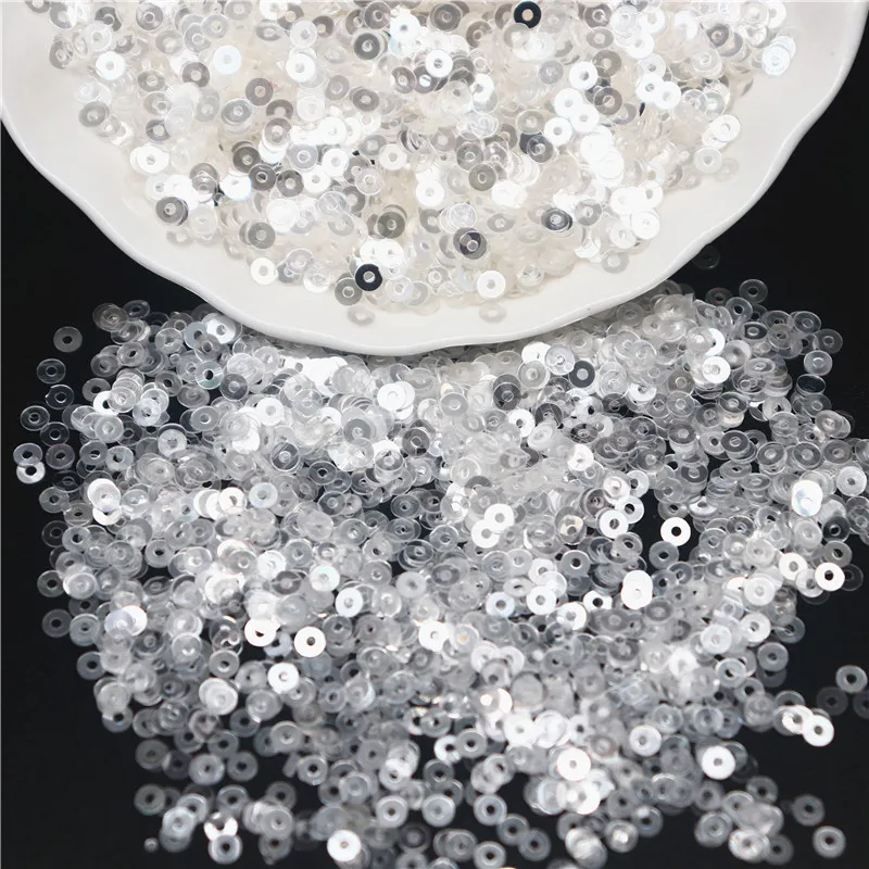 Description Picture 3 of itemSequin Crystal Transparent 3mm 4mm 5mm 6mm Pvc Round Flat Cup Loose Sequins Paillette Sewing Wedding Craft DIY Accessories 10g