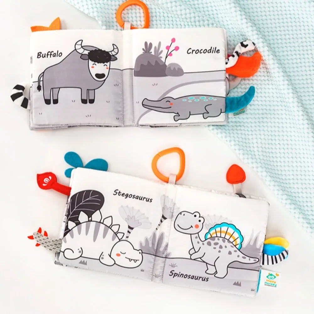 Not Be Torn Infant Baby Cloth Book Animal Tails High Contrast Quiet Cloth Book Soft Toddler Toy Soft Baby Books Early Learning 5