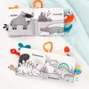 Not Be Torn Infant Baby Cloth Book Animal Tails High Contrast Quiet Cloth Book Soft Toddler Toy Soft Baby Books Early Learning 5