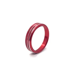 Premium Center Console Drive Mode Shift Knob Decoration Ring - Metal Trim Cover, Car Interior Accessory (Red)
