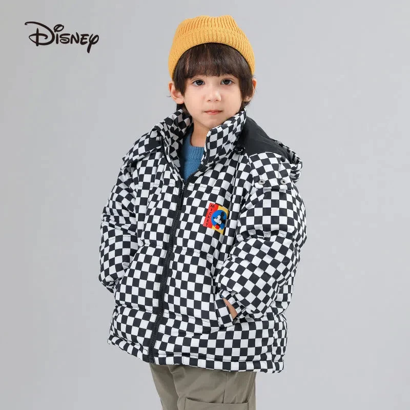 Tanie Disney dziecięca kurtka puchowa Plaid Cartoon wzór chłopcy i dziewczęta