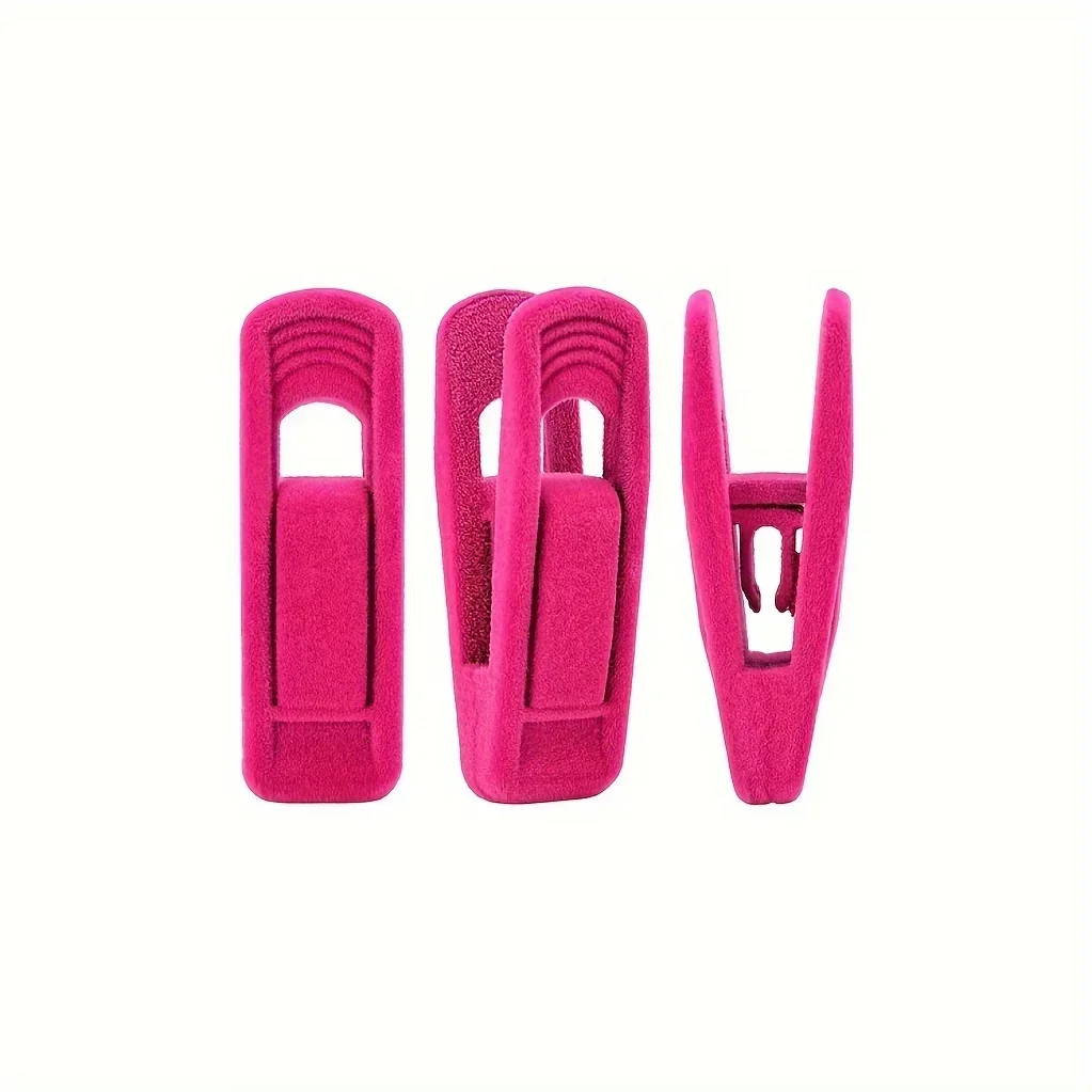 10pcs Velvet Hanger Clips, Clothes Pins, Strong Finger Clips Perfect For Thin Velvet Hangers, Closet Accessories 3