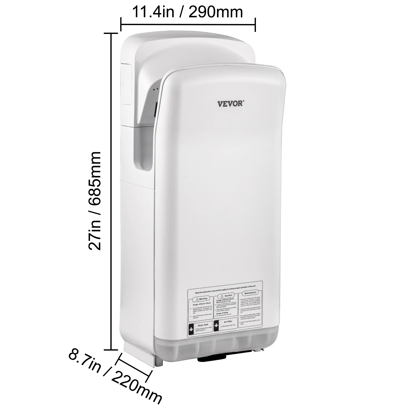 SucceBuy Händetrockner-Maschinen, automatischer Hochgeschwindigkeitsstrahl, doppelseitig, sicheres, robustes Material, Klinge für Waschräume, mehrfarbig