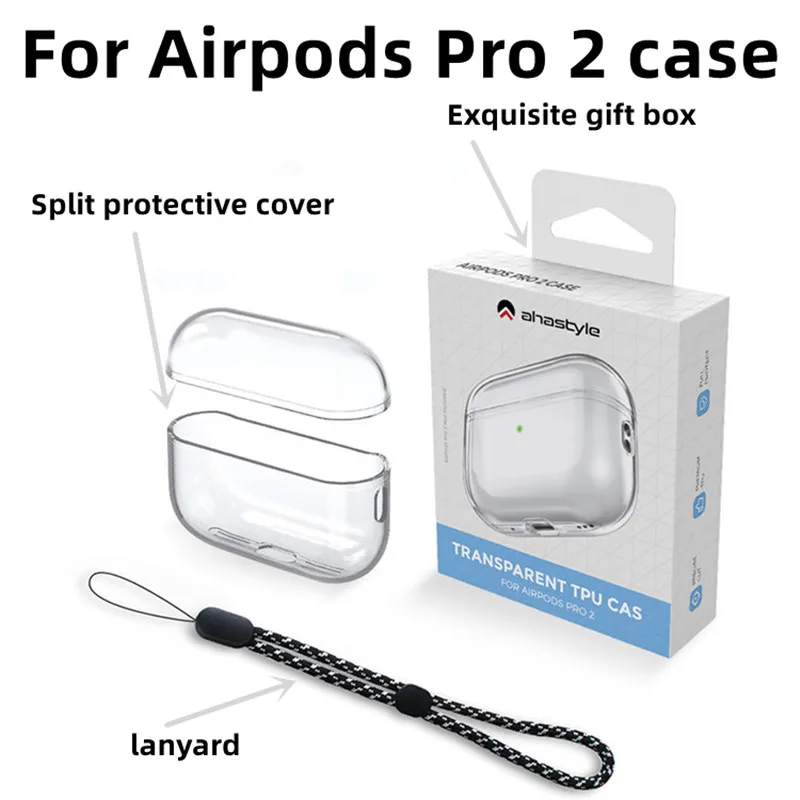 Cover Per Airpods Pro 2 Custodia Per Airpods Pro 2 Accessori Per Auricolari Generacion Custodia Per Airpod Trasparente In Tinta Unita