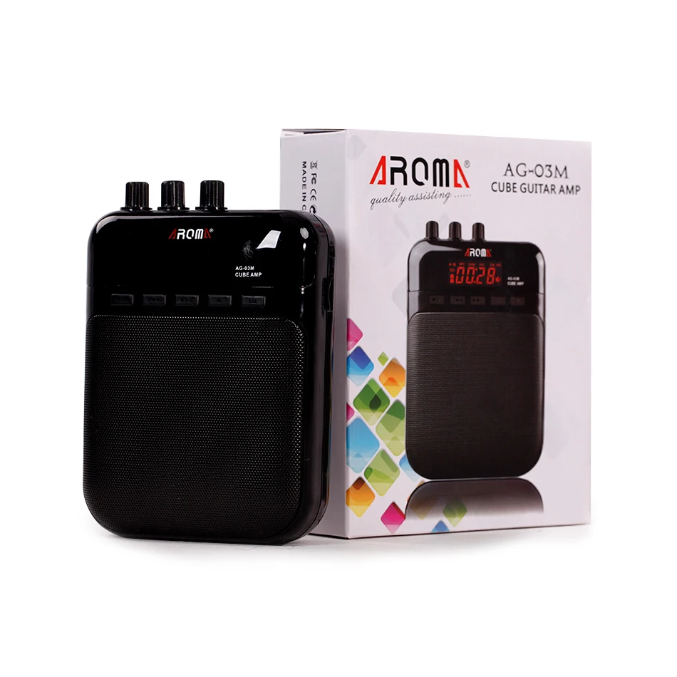 Aroma Ag-03m 5w Mini Portable Guitar Amp Recorder Speaker Tf Card  Multifunction With Distortion & Clear Guitar Amplifier Eq Play - Guitar  Parts &