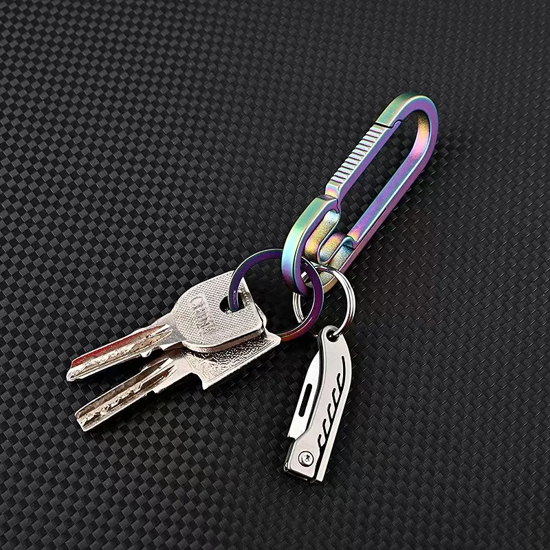 Titanium Alloy Mini Folding Knife Made of High Hardness Steel for Quick Opening, Portability, and Strong Practicality 5