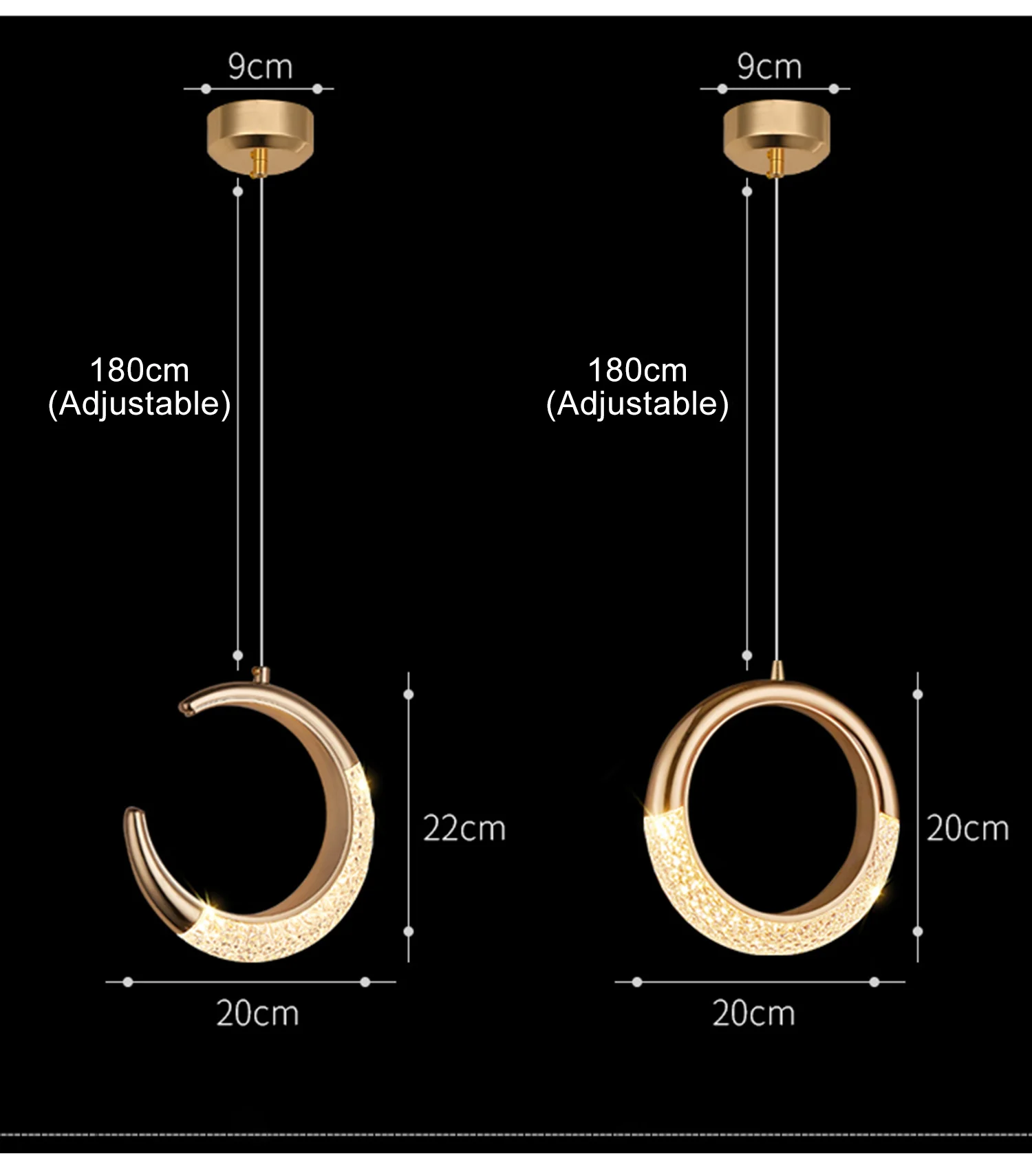 Nordic LED Crystal Ceiling Lamp - Image 4