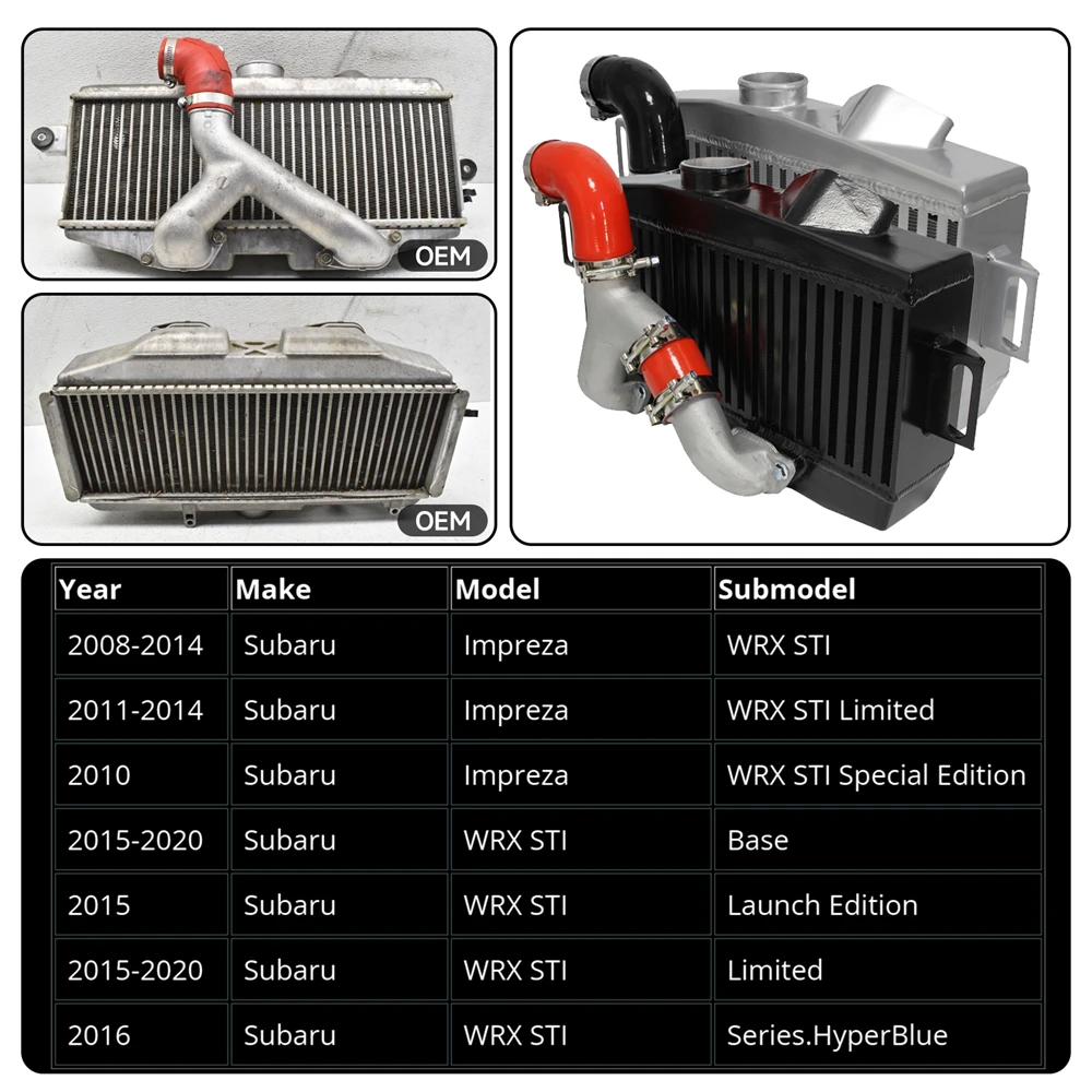 Top Mount Intercooler with Y Pipe Kit for 2008+ Subaru WRX/STI