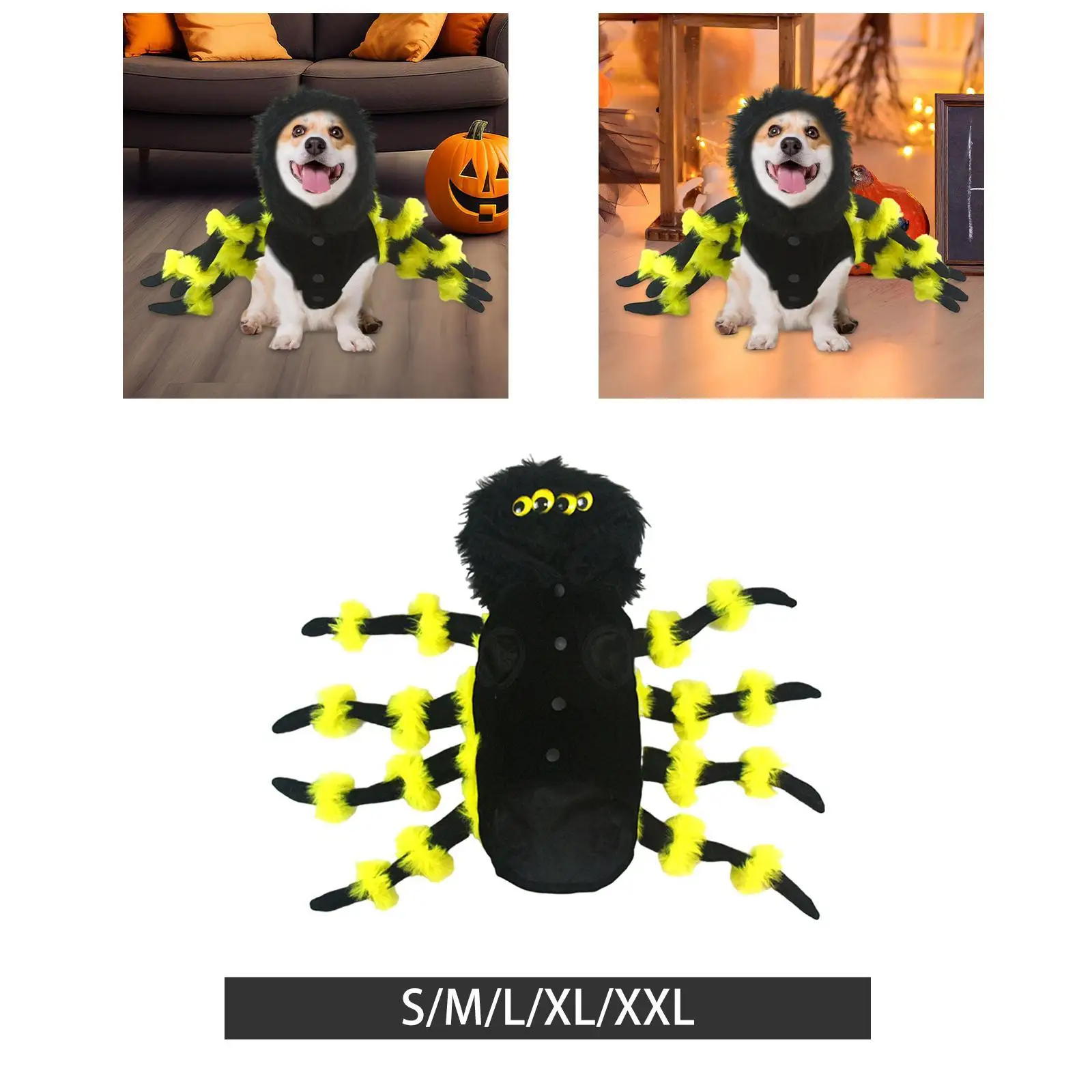 Dog Cat Spider Costume Dress up Decoration Pet Costume Spider Pets Outfit Accessories for Halloween Cosplay Party Festival Dogs