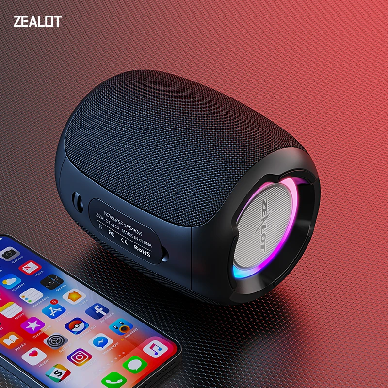 ZEALOT S56 ワイヤレススピーカー Bluetooth ブラック 新品 Zealot S56 Black Portable Speaker - Muziker