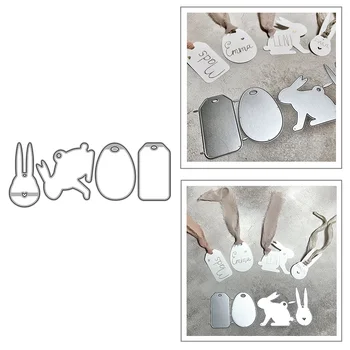 토끼 태그 행거 프레임 금속 절단 다이, DIY 스크랩북 앨범 종이 카드 장식 공예, 엠보싱 2023, 새로운 다이