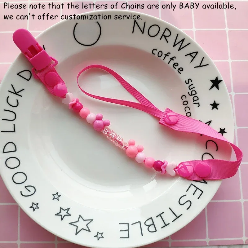 Baby Cute Beads Pacifier Leash Clips Adjustable Dummy Chain Children Nipple Teething Soother Anti-drop Teether Pacifier Holder