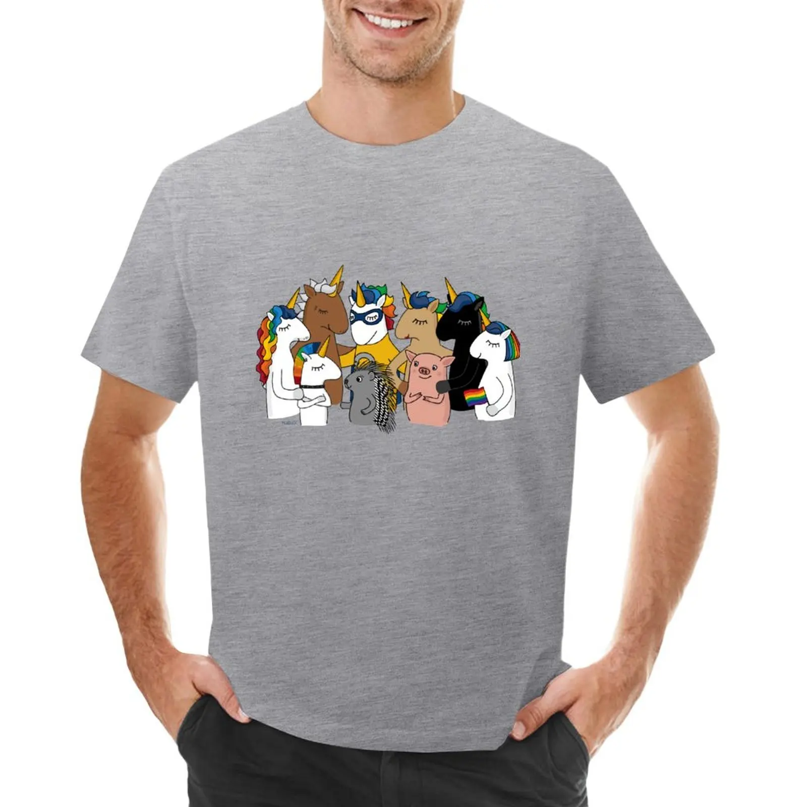 

Diversity Unicorns T-shirt boys animal print blanks anime men graphic t shirts