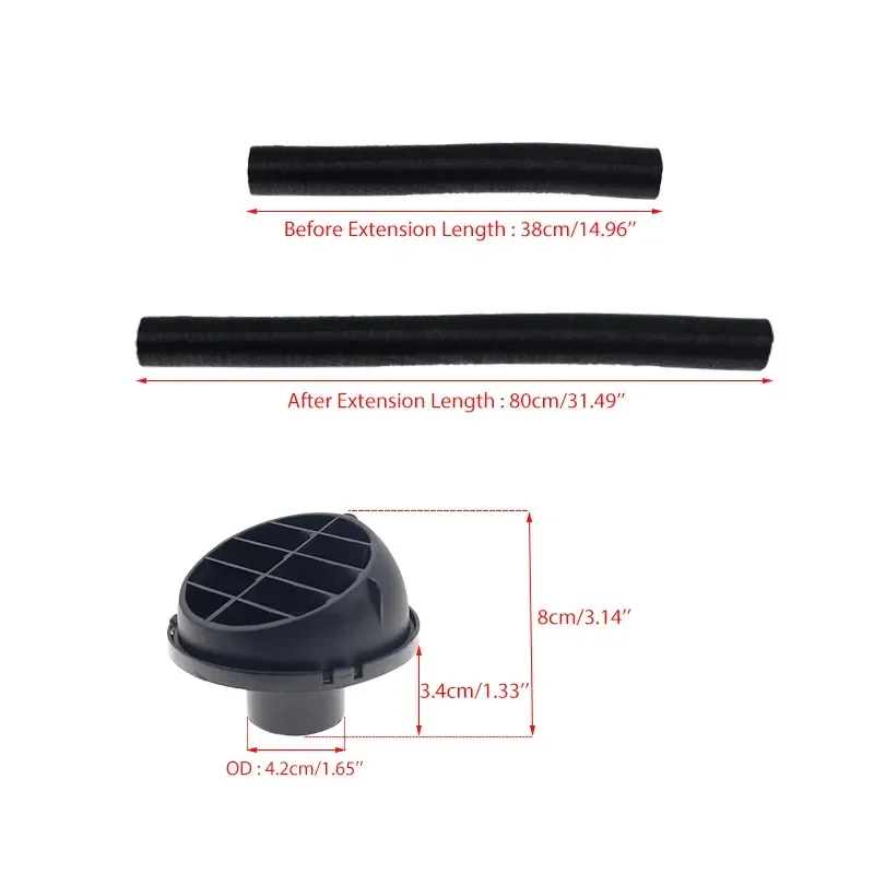 4Pcs 42mm Car Heater Ducting Pipe+32-80cm Length Air Diesel Heater Parking Duct Air Vent Outlet Hose For Webasto Eberspacher