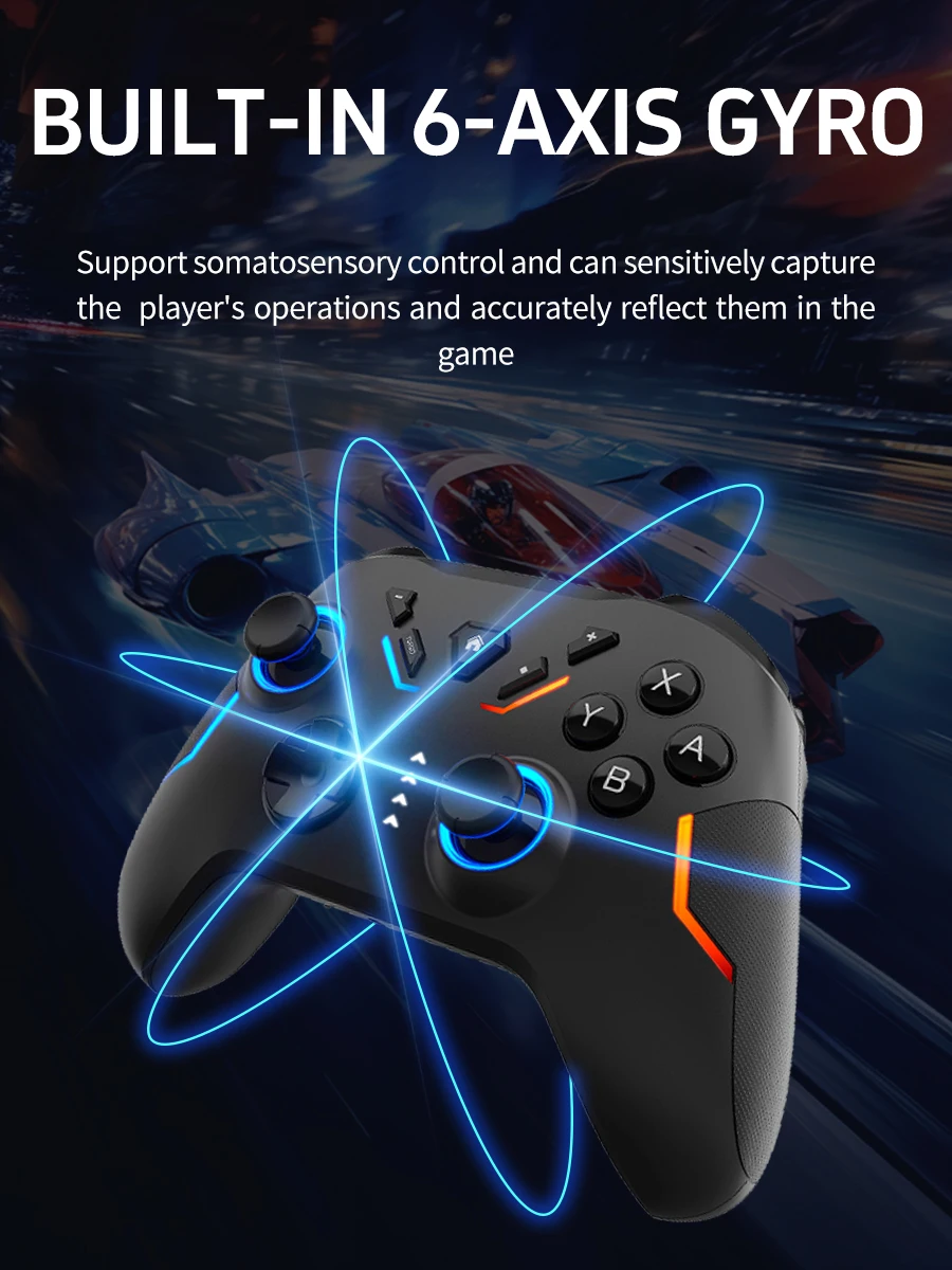 NE Wireless Switch Pro Controllers Gaming Controls with Turbo RGB Joystick for Nintendo Switch/Lite/OLED/Android/iOS/PC/Gamer game joystick gaming controller