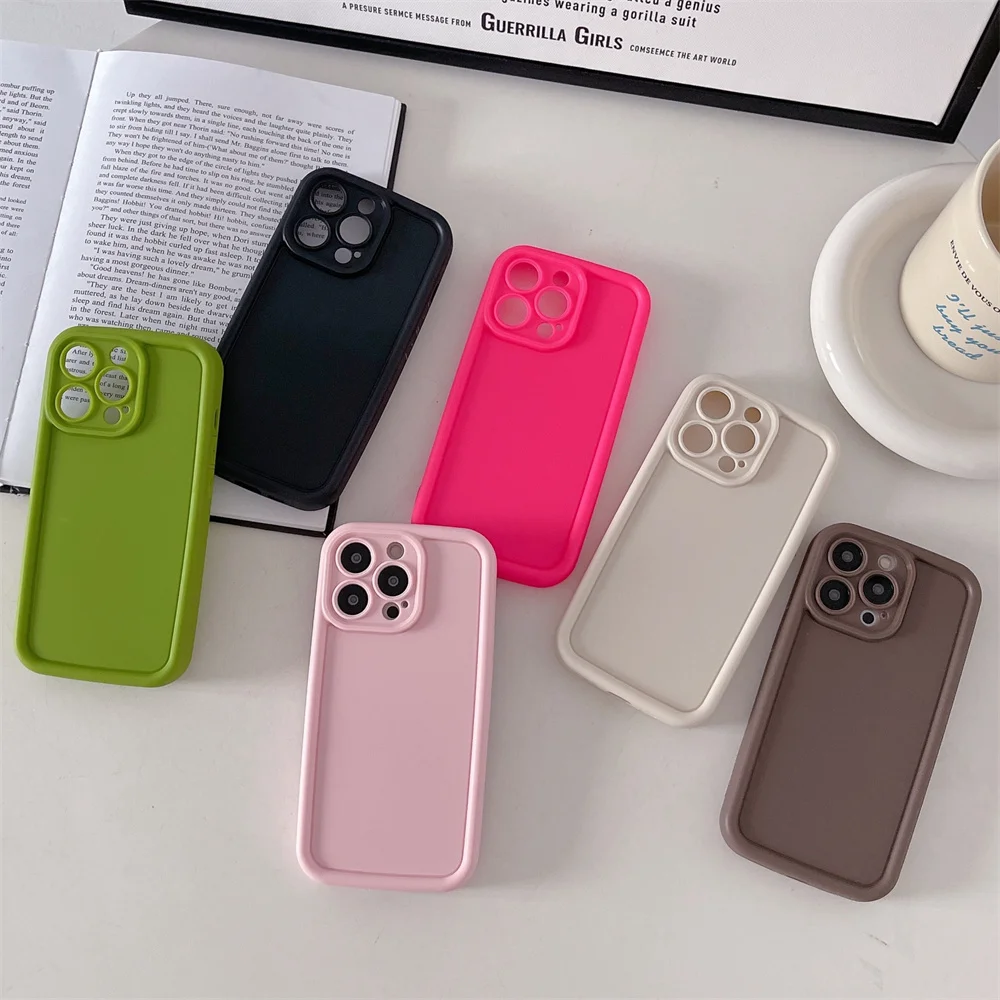 thumbnail image 2 of Fashion Soft Candy Liquid Silicone Phone Case For iPhone 15 14 13 12 11 Pro Max XS X XR 7 8 Plus SE 3 Bright Color Bumper Cover, 2 of 5