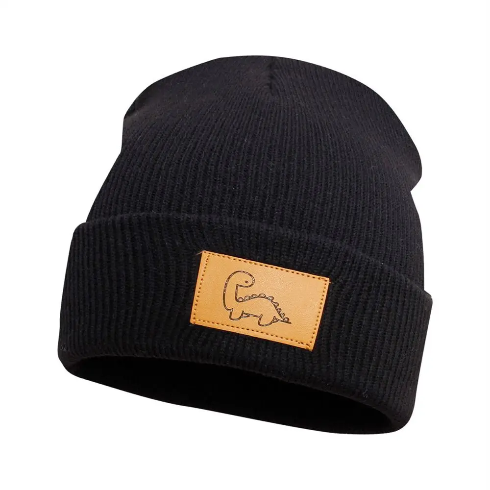 Mode Niedliche Dinosaurier Wintermütze Weiche Feste Beanie Mütze Stretch Kinder Ski Hüte – Detail 6