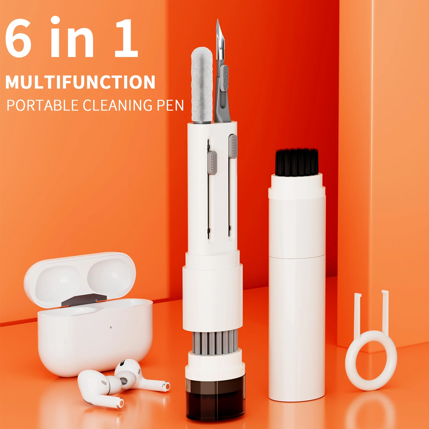 6-in-1 Computer Keyboard Cleaner Kit Earphone Cleaning Pen For Airpods Pro 2 3 iPad Phone Cleaning Tools Brush Keycap Puller Kit