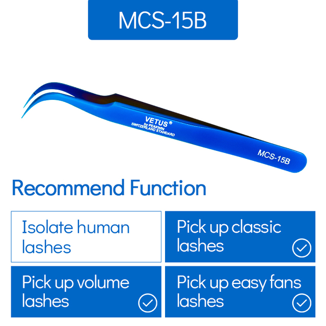 Vetus MCS All size single pack tweezers for eyelash extensions
