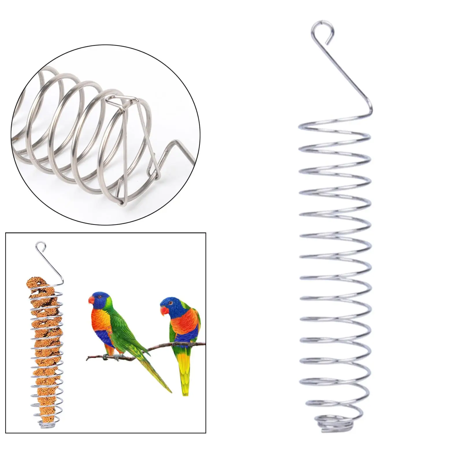 Bird Treat Holder-Parrot Food Fruits Basket Millet Feeding Device Bird Cage Feeder for Parakeet,Cockatiel and Other Birds