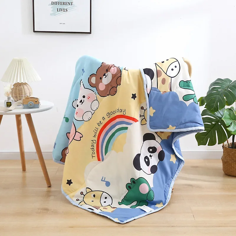Creative Children's Summer Cool Quilt, Air-conditioned Breathable Newborn Quilts, Super Soft Printing Blanket, 110x140cm, 1Pc