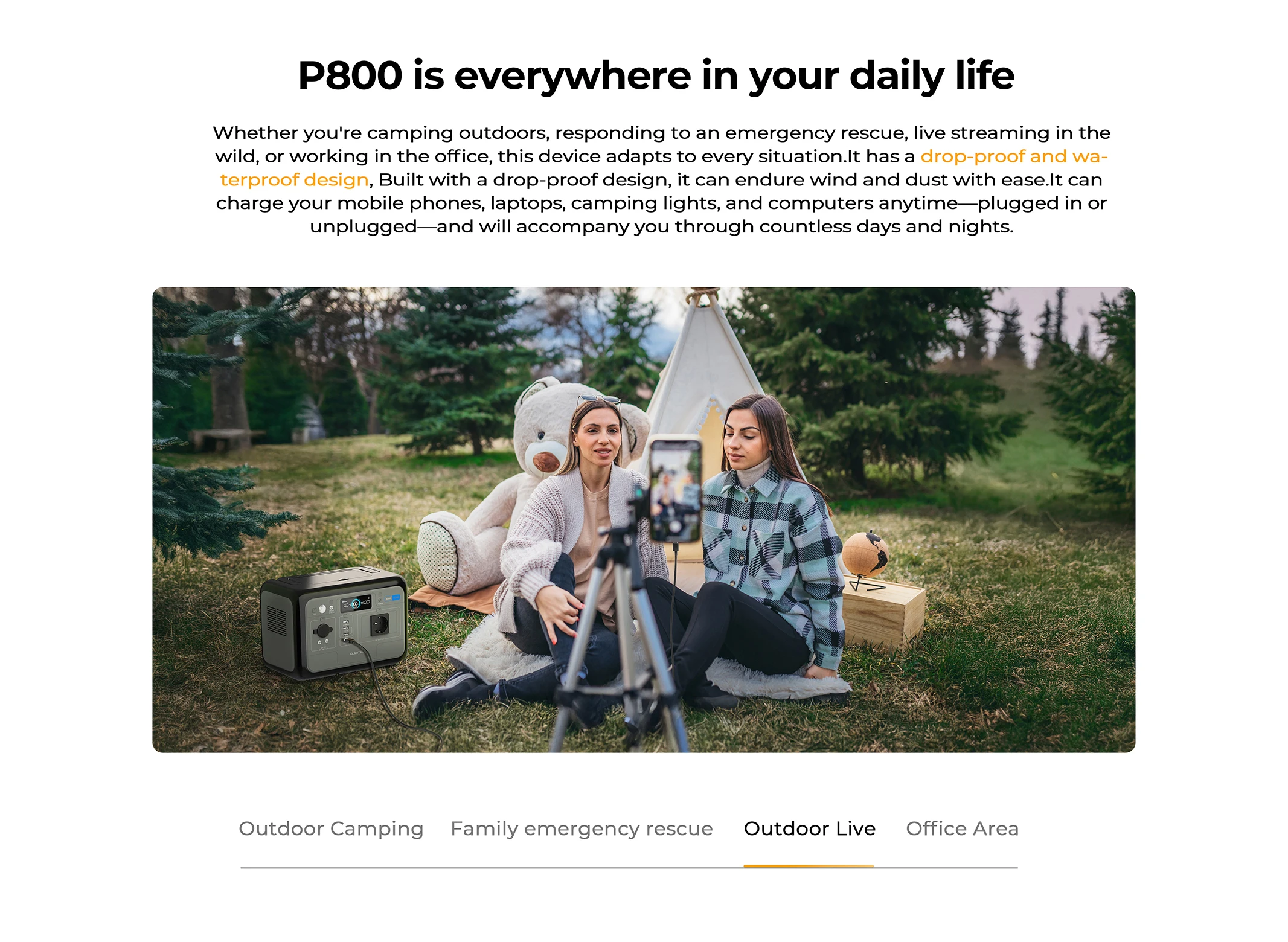 OUKITEL P800E PLUS Portable Power Station 800W Solar Generator 512Wh Lifepo4 Battery Home Backup Outdoor Camping Mobile power