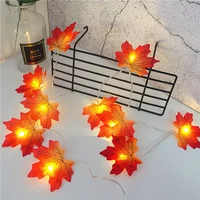 2/3/6M Halloween LED Lights String,Artificial Maple Leaf Lantern Garland,Halloween Christmas Thanksgiving Day Home Decorations 4