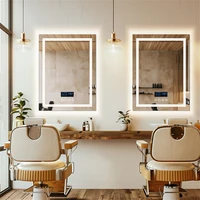 Smart LED Bathroom Mirror Rectangle Wall Mount Mirror w Bluetooth Speaker,Time,Temperature,Light Memory,Front & Backlit,Anti-Fog - Image 3