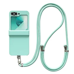 Mint Green Crossbody Necklace Phone Case - Ins Senior Edition - Galaxy Z Flip 8 (A)