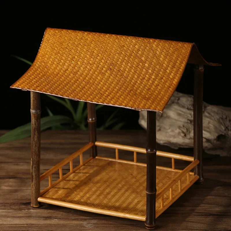 

Antiseptic &dust-proof Storage Rack Old Chinese Tea Set Organizer Creative Bamboo Display Stand Art Modeling Antique Frame