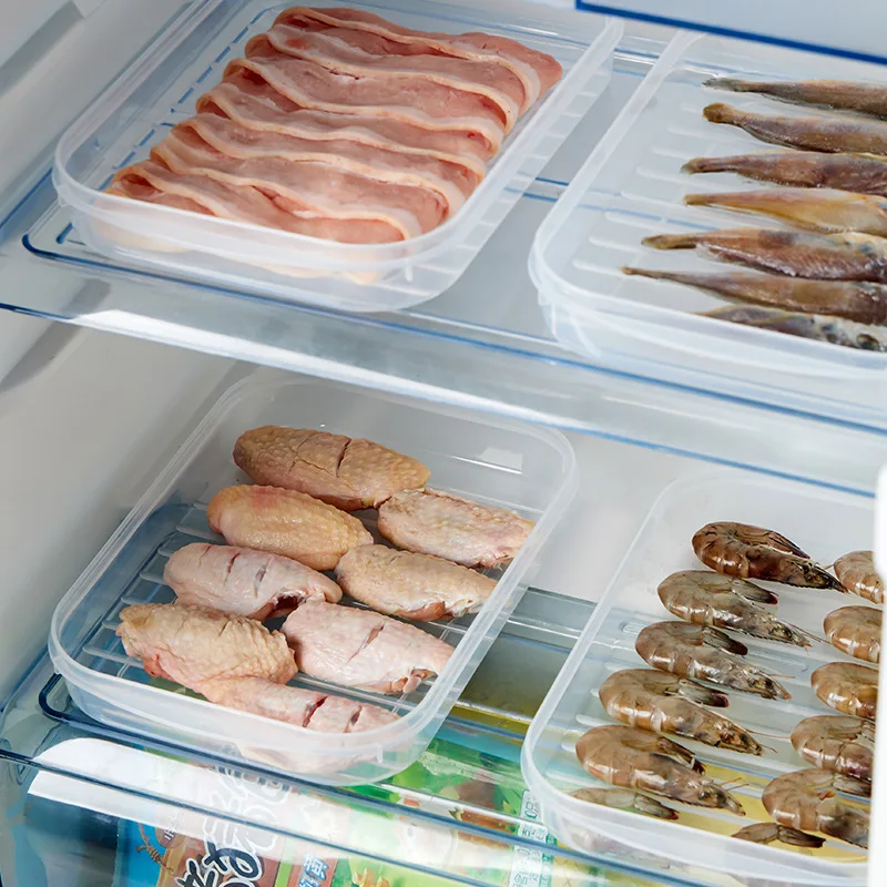 Multipurpose Soft Lid Non Stick Bottom Preservation Box Rectangular Plastic Food Storage Containers Seafood Refrigerated Case 2