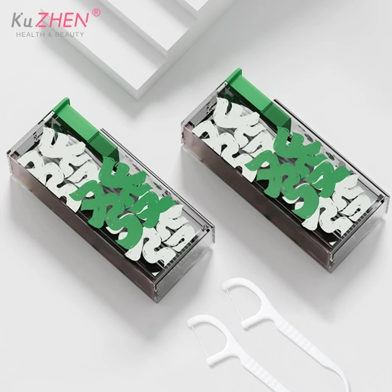 Portable Dental Floss Dispenser with 10Pcs Floss Dental Storage Box Auto Refillable Oral Hygiene Care Pick dental floss dispenser