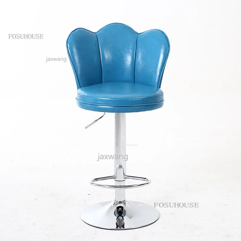 Bar Chair High-quality Leather Luxury Lift office Chair Creative Cashier Front Chairs Rotating High Stool Bf f