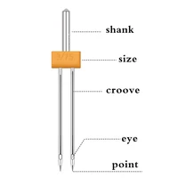 Buy High-Quality Twin Stretch Sewing Needles Set - 3PCS (3/75, 3/80, 3/90) for Embroidery & DIY Sewing Accessories Online - Image 3