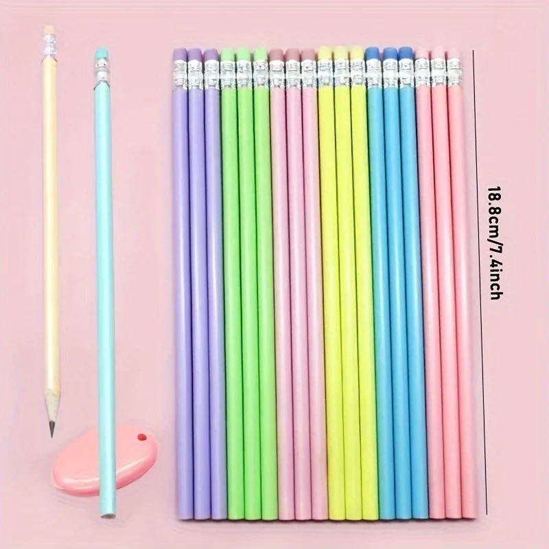 30 Mixed Writing Pencils HB Pencils Macaron Wood Pencils Jelly Pencils, Back-to-School Supplies - 3