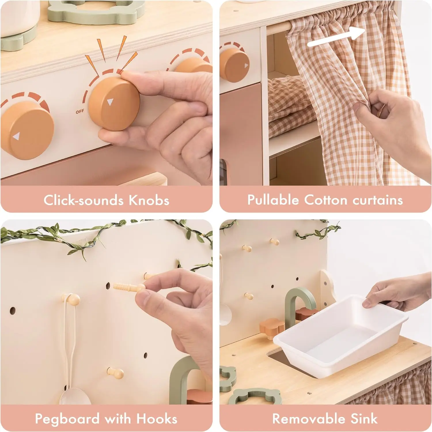 Rustic Wooden Kids Kitchen 4