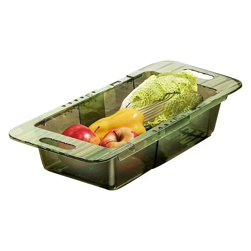 Kitchen telescopic drain rack vegetable sink drain basket household plastic sink filter basket pool vegetable rack