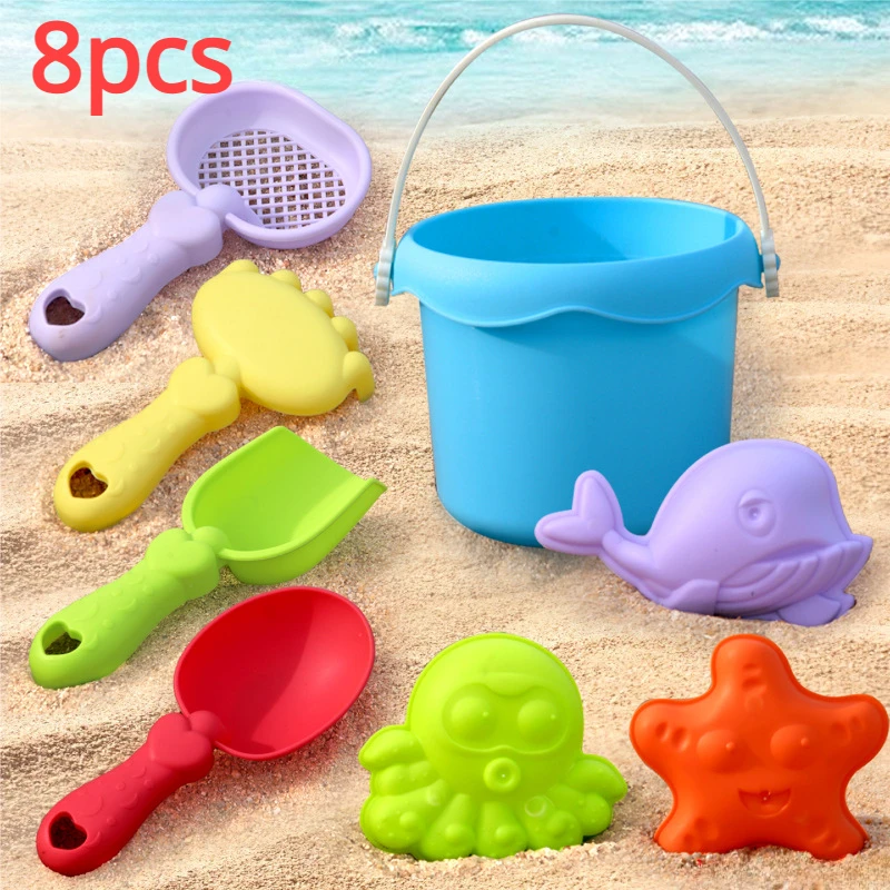 Mini Children's Beach Toy Set Baby Playing In Water And Beach Large Sand Shovel Beach Bucket Sand Digging Tool Toy Random Color 4