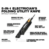 TOUGHBUILT TB-H4-12-IM Electrician's Folding Utility Knife With Bit Driver Pry Bar Double-ended 5-in-1 Hand Tool 2