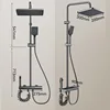 Smart Digital Display Shower System Set Bathroom Grey Bath Showers Set Apartment Bathtub Rainfall Shower Faucet Full Set 6