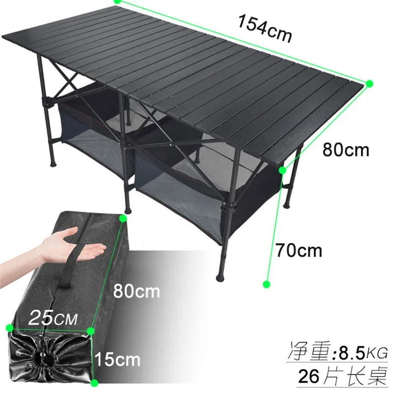 New Outdoor Folding Table Chair Camping Aluminium Alloy BBQ Picnic Table Waterproof Durable Folding Table Desk outdoor patio furniture Outdoor Furniture