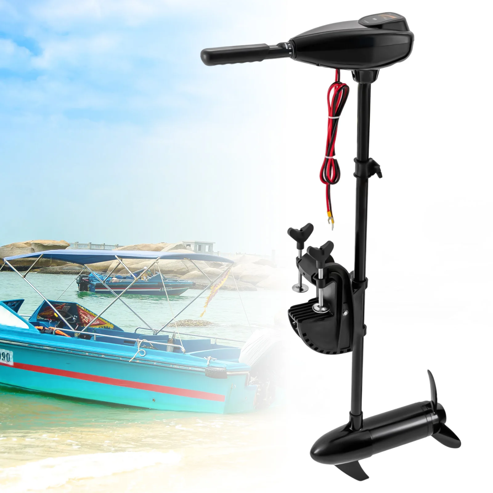 12V/24V 80lbs/85lbs Heavy Duty Electric Trolling Motor Outboard Brush Fishing Boat Engine Professional 12v 24v 80lbs 85lbs heavy duty electric trolling motor outboard brush fishing boat engine professional