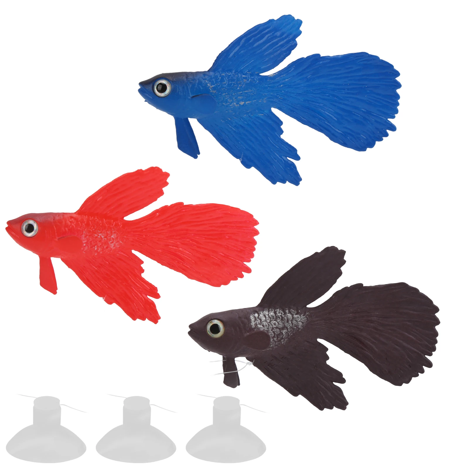 

3Pcs Lifelike Fish Environmentally Friendly Silicone Colorful Simulation Fish Aquarium Tank Decoration