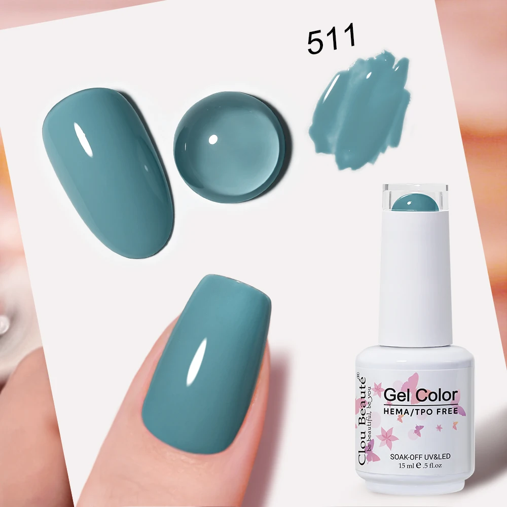 Clou Beaute Full Coverage Dark Red and Grey Gel Nail Polish