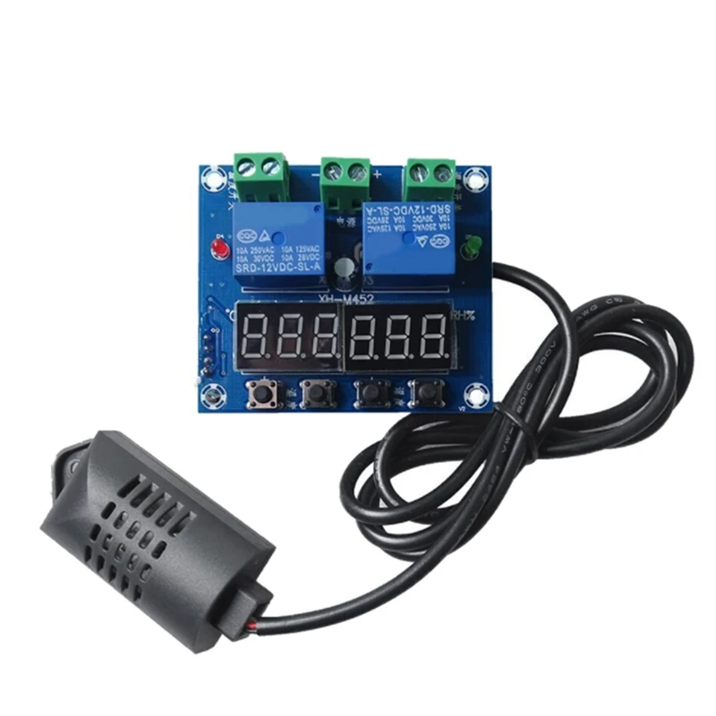 

DC 12V XH-M452 Dual LED Digital Thermostat Temperature Humidity Control Thermometer Hygrometer Controller Module