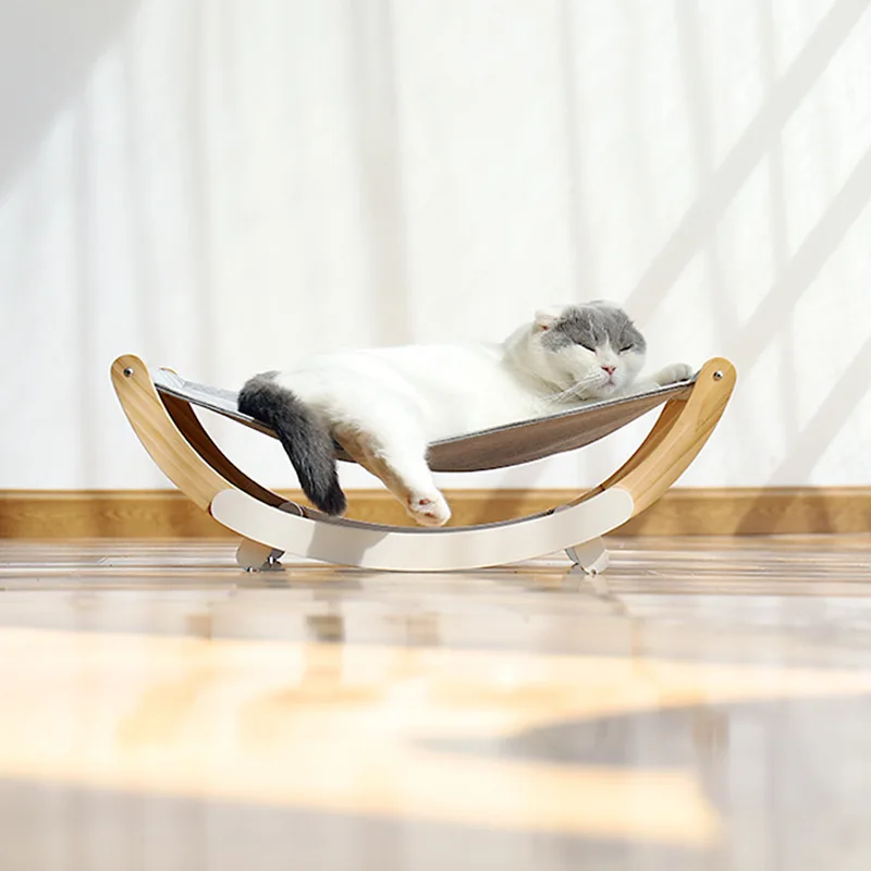 

Cat hammock cat nest solid wood breathable cat cradle pet bed four seasons cat nest cat bed pets pet pets pet supplies